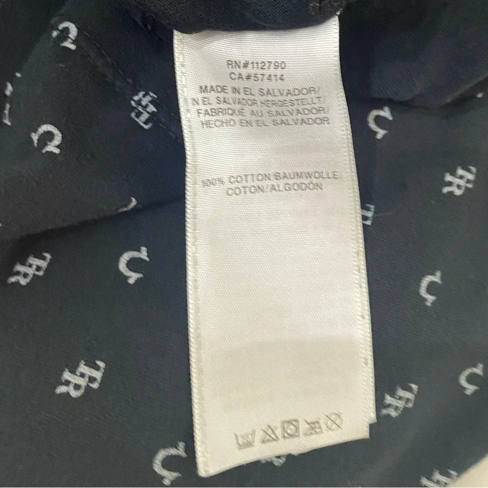 TRUE RELIGION Black and‎ White All-Over Monogram Graphic Short Sleeve T-Shirt M